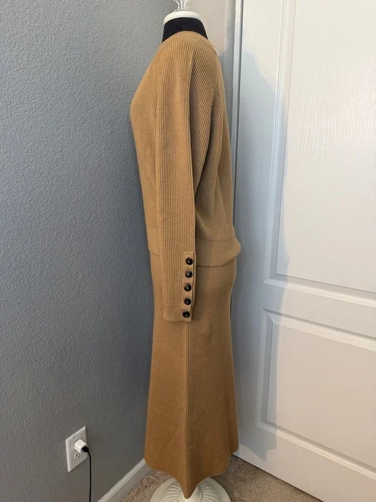 Sezane Sami Jumper and Naelle Skirt Set Camel Size Large - Picture 5 of 13
